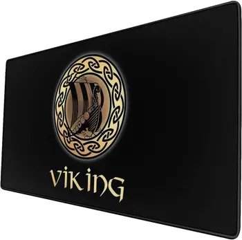 Viking Gaming Професионален Голяма Подложка За Мишка Viking Mysterious rune бронирана Подложка За Мишка С Прошитыми Ръбове От Водоустойчива Неплъзгащи Гума 31x12 инча