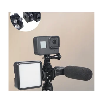 Адаптер за прикрепване на тройната гореща башмака, скоба-поставка за огледално-рефлексен фотоапарат за led видеомикрофона, flash, A