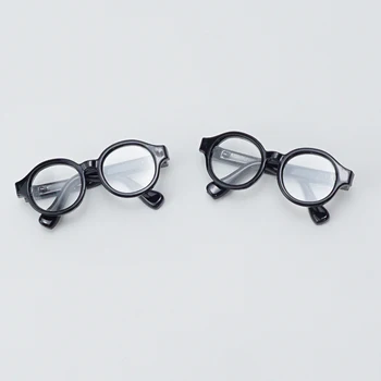 Аксесоар за очила за плюшени кукли, кръгли рамки, миниатюрни слънчеви очила, прозрачни лещи, очила с ярки цветове, стил на аксесоари за кукла Blythe