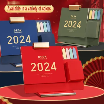 Бележник за водене на записки за новогодишния подарък на 2024 година, Лесен Календар, настолен календар в бизнес стил