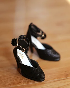 Блестящи черни обувки на висок ток 1/3 за жени Модел кукли BJD SD