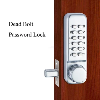 Водоустойчив болт Механична Брава с парола Бутон код за дървена, метална врата на дома Апартамент