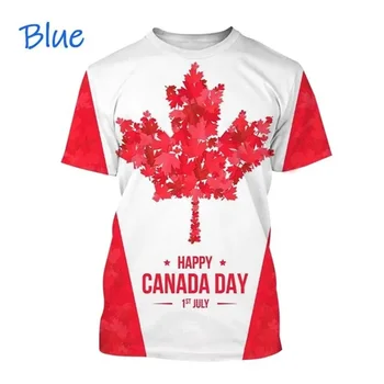 Гореща разпродажба, Мъжки тениски с 3D-принтом I Love Canada, Мъжка Тениска С къс ръкав в стил Хип-хоп, Женска Тениска С Канадския Флаг, Модни Тънки Върхове