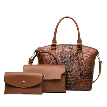 Дамска чанта от изкуствена кожа с голям капацитет, висококачествени дамски чанти-незабавни посланици от крокодилска кожа, модни чанти през рамо за жени