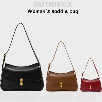 Дамски чанта под мишниците 2023, есен и зима, нов нишевый дизайн, ретро-седельная чанта, популярна през тази година чанта през рамо с едно рамо