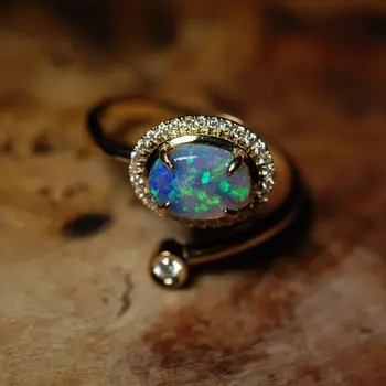 Дизайнерски нови пръстени с цветно опалом за жени, откриващи Оригинални сребърни бижута dream Oval с инкрустация, прости подаръци приятелка
