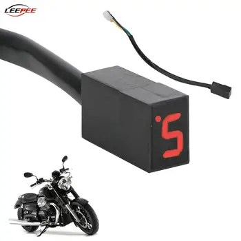 Дисплей индикатор за пренос на мотоциклет 12V, сензор за скоростния, 5 led аксесоари за мотоциклети, резервни части за атв, пийт-мотори.