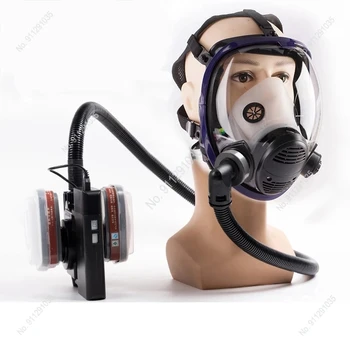 Дихателна маска с електрически вентилатор, Малък обем, Висока мощност, Универсален, С множество филтри, Защитна маска, Боядисаната Маска, Нов
