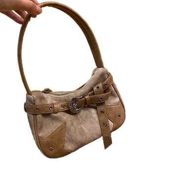 Елегантна дамска чанта за през рамото от изкуствена кожа, компактен и универсална чанта за модерни хора