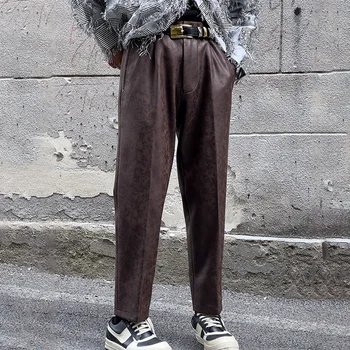 Есента Мъжки Оригинален Оборудвана Канава Костюм, прави Панталони High Street Cool Heavy Industry Противообрастающие Панталони 12Z1947