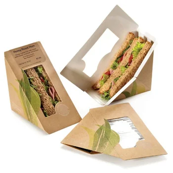 Индивидуални продуктЫmall Single Brown Sandwich Box Опаковка Крафт Sandwich Container Box