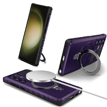 Калъф за мобилен телефон Samsung Z Fold S23 Plus Ultra S21 S22 Note 20 Ultra Cover с магнитен пръстен-притежател на делото