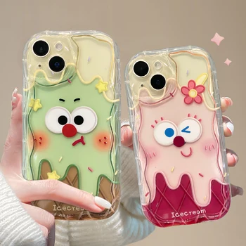 Корейски Сладък Мек Калъф За Телефон със Сладолед Xiaomi Redmi Note 12 12S 11 11S 10 10S 9 9S 8 Pro A1 A2 Plus 12C 10A 10В 9А 9В 9T Etui
