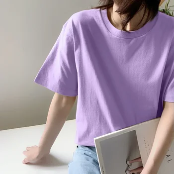 Лилава тениска с къс ръкав, дамски модни летни дрехи за двойката ins 2023, нова ежедневни тениска под майкой