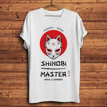 Маска на нинджа-самурай Майстор на Шиноби, забавна тениска с аниме, мъжки къса тениска унисекс, мъжки ежедневни градинска дрехи, фланелка без етикети
