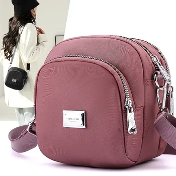 Мини чанта във формата на миди 2023, есен / зима, нова тенденция, женствена чанта от найлон, ежедневни и лесна чанта за мобилен телефон през рамо