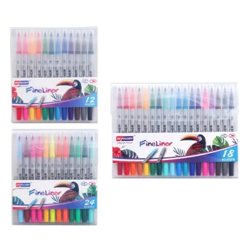 Многоцветен Набор от Дръжки за рисуване Цветни Гел Химикалки Писалки За colorization Artist Art Pens Дръжка на Ръчно рисувани за colorization (12/18/24 Цвят) X3UF