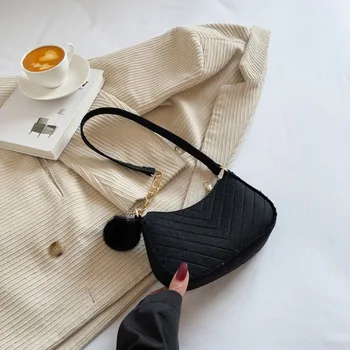 Модерна Дамска чанта, однотонная ежедневни мини чанта под мишниците, Женствена чанта на верига, топла разпродажба, Дамска Кожена чанта-тоут