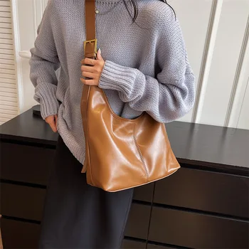 Модерни дизайнерски обикновена чанта през рамо за жени, дамски чанти и портмонета 2023, нови модни дамски чанти-незабавни посланици от мека кожа
