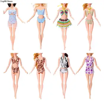 Модни стоп-моушън облекло 30-см кукла може да се носи многоцветен бански костюм бикини, костюм за 11-инчов кукли, дрехи за плуване, бикини, плажен костюм