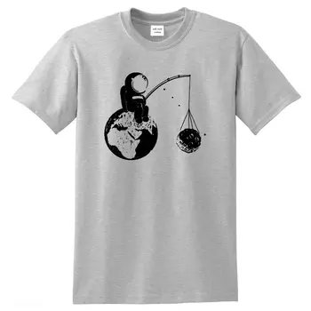 Мъжка тениска от 100% памук, новост, забавни графични потници, тениски с принтом астронавти, мъжки тениски, с кръгло деколте, тениски в стила на Fisher