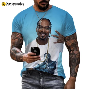 Мъжки Дамски Градинска Облекло в стил Хип-Хоп С къс ръкав Snoop Dogg, тениски с 3D принтом, Модерен Случайни Пуловер Harajuku, Тениски за Рапъри, Върхове 6XL