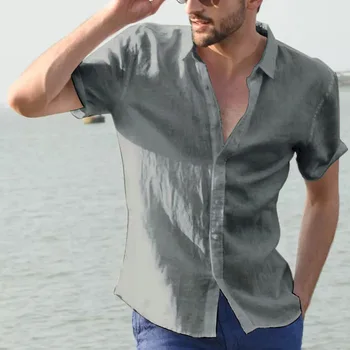 Мъжки ежедневни ризи, панталони, ризи с отложным яка, тениски с копчета, летни дрехи големи размери, градинска дрехи, блузи Camisa Masculina