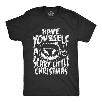 Мъжки Купете си малка ужасна коледна тениска със забавна зловещата Коледна тиква