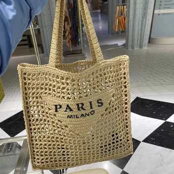 Националната плажна чанта-тоут и портфейла си, луксозна дизайнерска чанта за жени 2023 г., нов, вътрешен джоб на рамо, украсена с выдалбливаемой букви