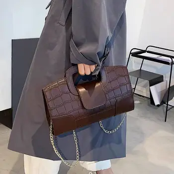 Нишевый дизайн ретро чанта с крокодиловым модел на интернет знаменитост верига през рамо чанта през рамо с голям капацитет чанта