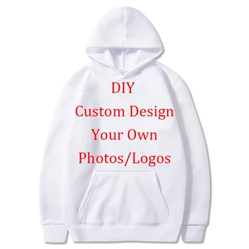 Нов плътен цвят блузи, печат на DIY потребителски дизайн градинска свои снимки, лога, Мъже, Жени големи качулки hoody пуловер
