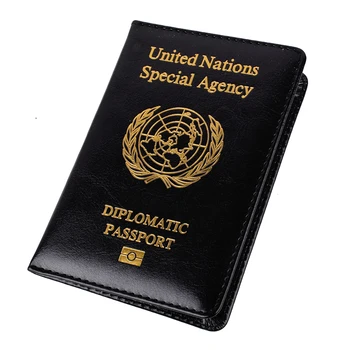 Нова Корици за паспорти на Организацията на Обединените Нации на Притежателя на дипломатическия паспорт Защитен калъф за карта със Специално агенция от изкуствена кожа Мъже, Жени