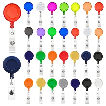 Прибиращ знак на барабана разтегателен иконата на притежателя скоба 30 пакет цветни иконата на притежателите на скоби за id, име на карта-ключ-карта 