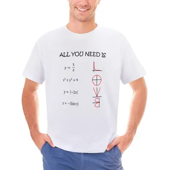 Тениска All You Need Is Love, Плажна Вълшебна математика, естетически тениска, памучен модерна тениска, мъжки дизайнерски тениски големи размери