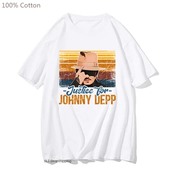 Тениска Justice for Johnny Depp, Мъжка Лятна риза от 100% памук, Страна на САЩ, Тениска JOHNNY-DEPP, Тениска They ' re Hearsay Papers