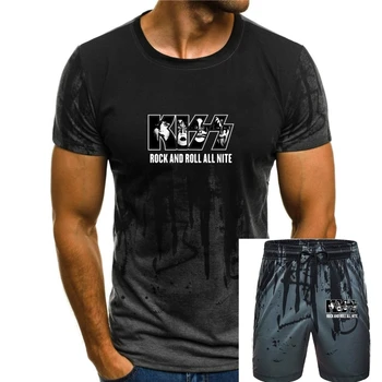 Тениска Kiss Band Members, тениска Rock And Roll All Nite, памучен тениска мъжка лятна модна тениска, размер евро