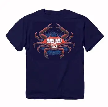 Тениска с емблема на раци хартата Мериленд с къс ръкав -НОВА бърза безплатна доставка