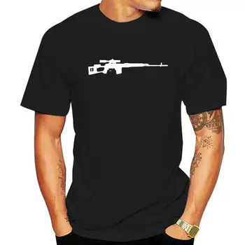 Тениска с снайперист пушка Драгунова, дизайнерски стил, нова тениска, за мъже сладка тениска с къс ръкав, метални тениски