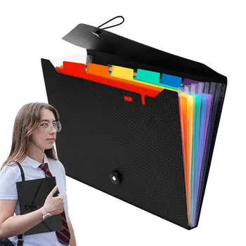 Файл-акордеон Папки-аккордеоны Кутия за файлове Здрава дръжка за бизнес Офис училище домашно хранене С цветни джобове