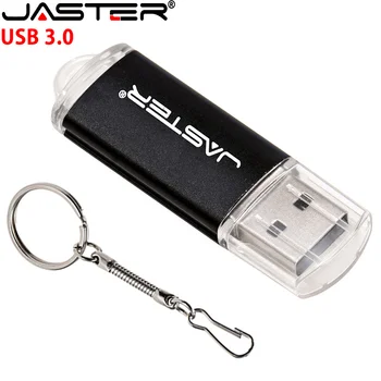 Флаш памети JASTER Metal USB 3.0 128 GB Черна Високоскоростна Карта 64 GB Флаш памет С брелоком 32 GB, за Бизнес подарък USB-стик