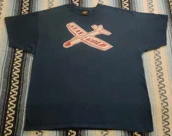 Хартиен самолет с логото на Benny Gold San Francisco Планер Тъмно-синя мъжка тениска Sz XXL